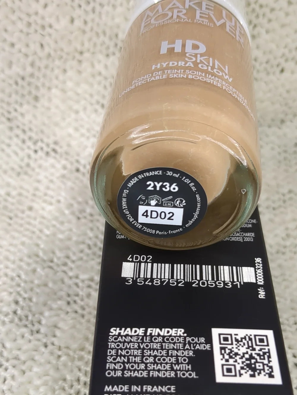 Makeup Forever HD Skin Hydra Glow Foundation in 2Y36(Warm Honey), 30ml/1.01fl oz
